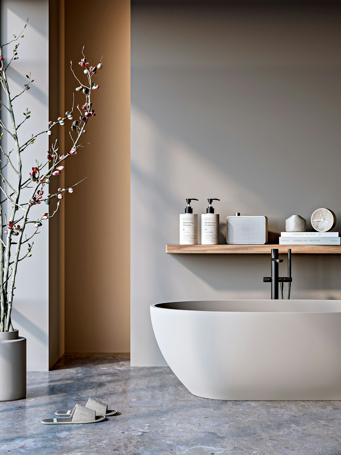 Elegant bathroom with modern fixtures